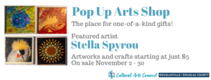 November Pop Up Arts Shop @ Cultural Arts Council Douglasville/Douglas County | Douglasville | Georgia | United States