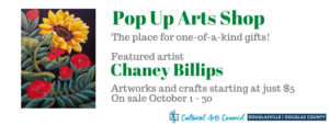 October Pop Up Arts Shop @ Cultural Arts Council Douglasville/Douglas County | Douglasville | Georgia | United States