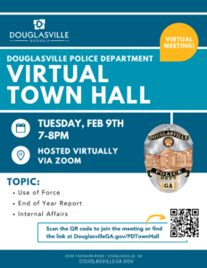 DPD Virtual Town Hall Meeting @ Zoom | Douglasville | Georgia | United States