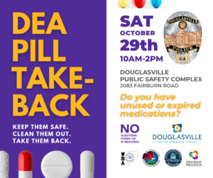 DEA Pill Take Back Day @ Douglasville Police Department | Douglasville | Georgia | United States