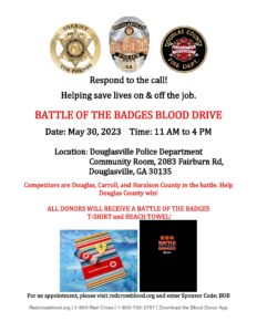 Battle of the Badges Red Cross Blood Drive @ Douglasville Police Department Community Room | Douglasville | Georgia | United States