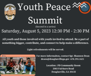 Youth Peace Summit @ Douglasville Police Department Community Room | Douglasville | Georgia | United States
